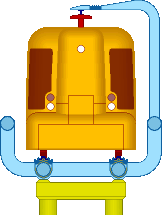 Podcar auf Brücke, Querschnitt